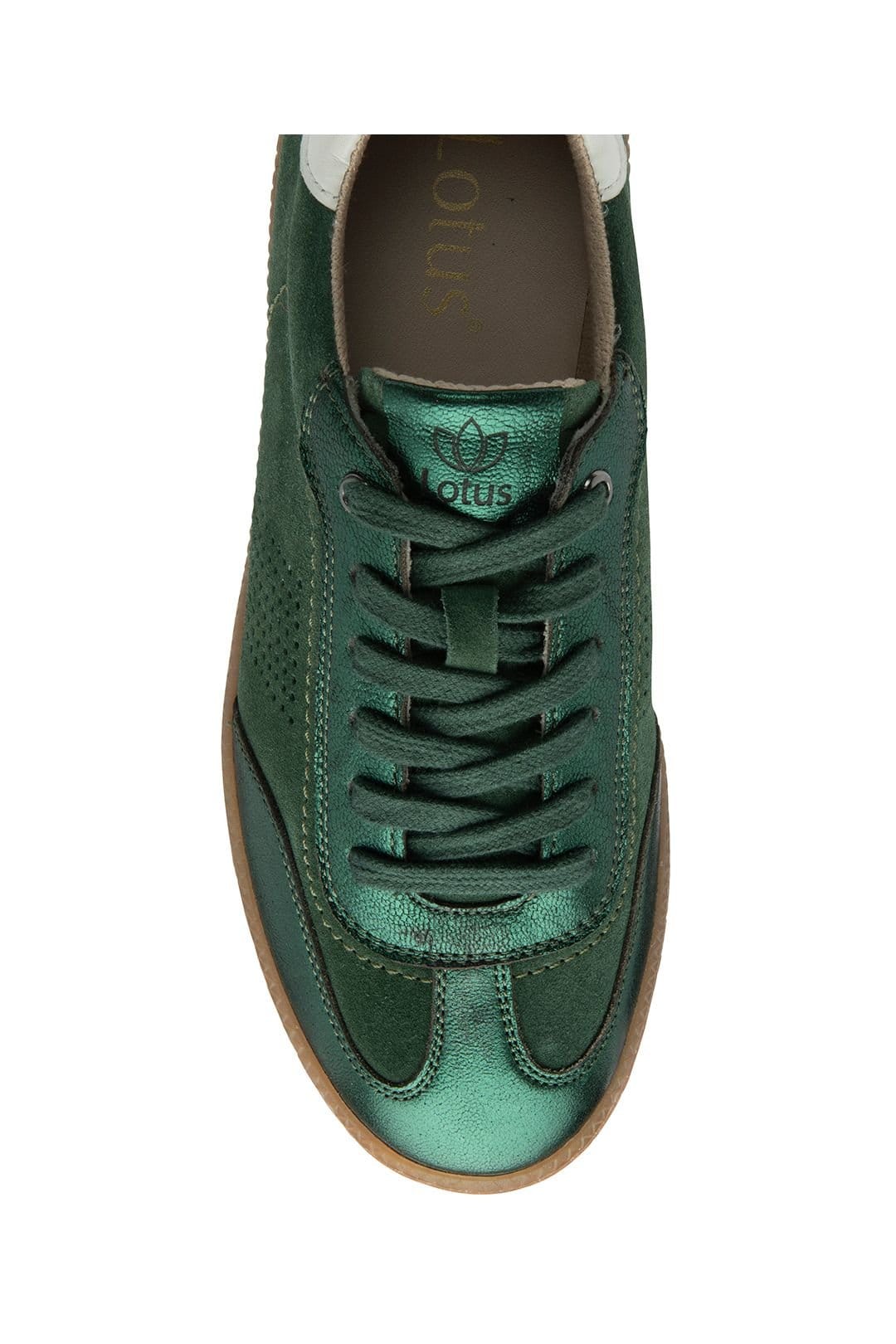 Lotus Lotus Women's 'Frapporta' Leather Lace-Up Trainers in Green - 4