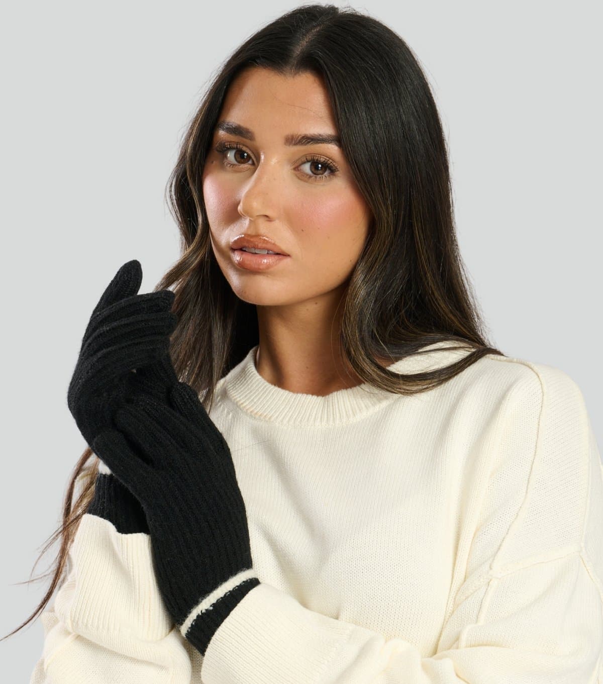 South Beach South Beach Black Contrast Stitch Gloves