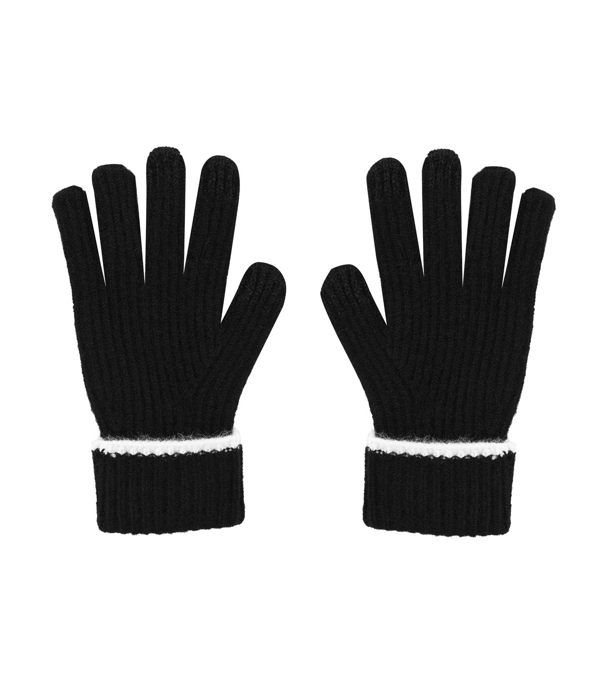 South Beach Black Contrast Stitch Gloves South Beach New Look - 3