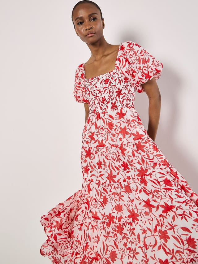 Apricot Apricot Women's Sarasa Floral Tiered Midi Dress in Cream - 2