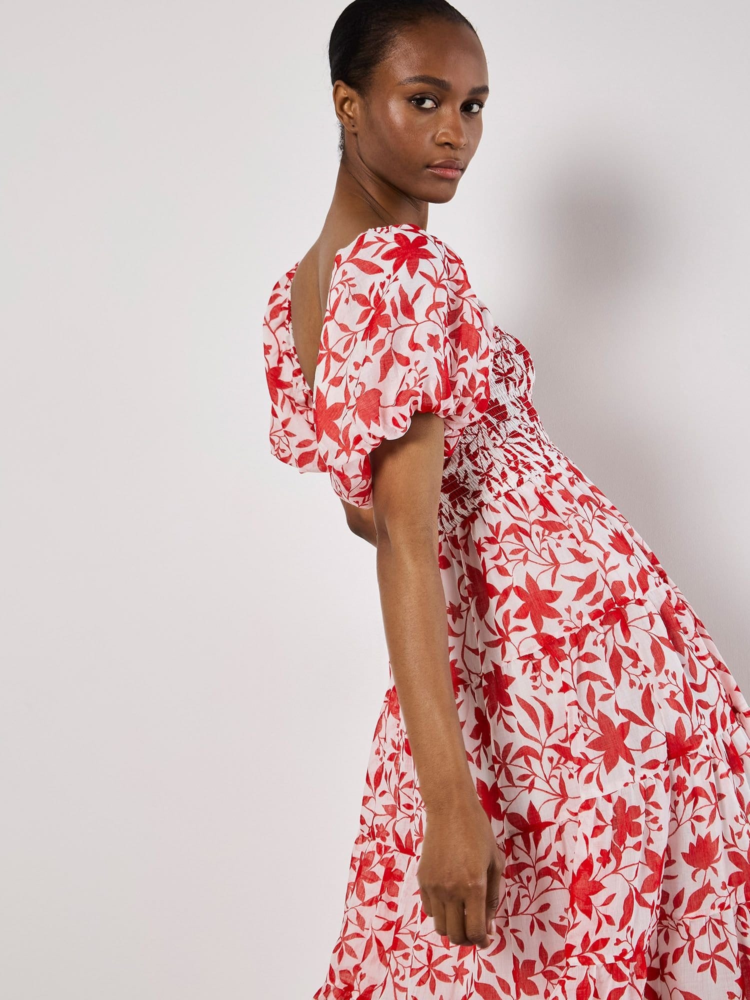 Apricot Apricot Women's Sarasa Floral Tiered Midi Dress in Cream - 4