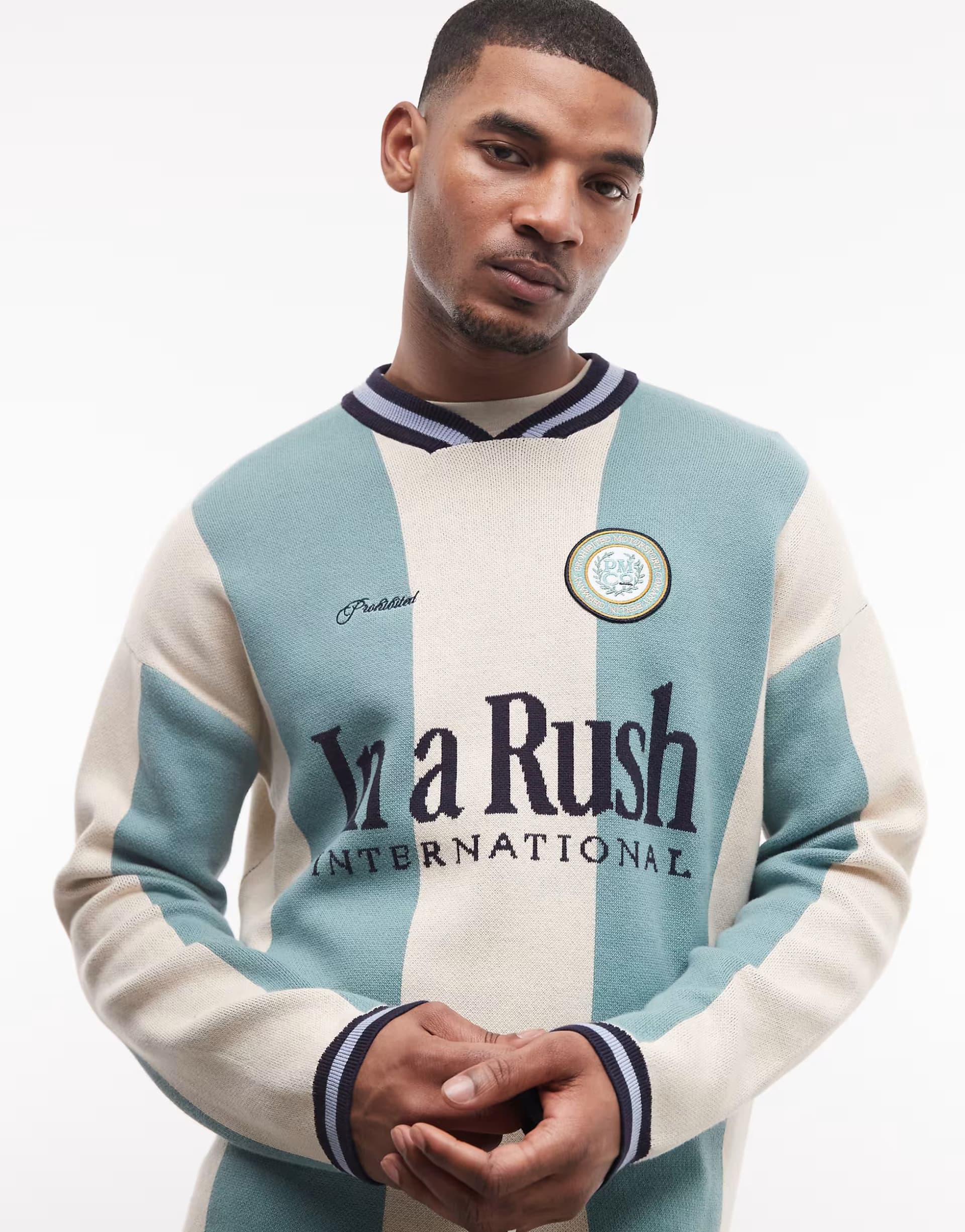 ASOS Prohibited overdrive knitted long sleeve jumper in matcha green
