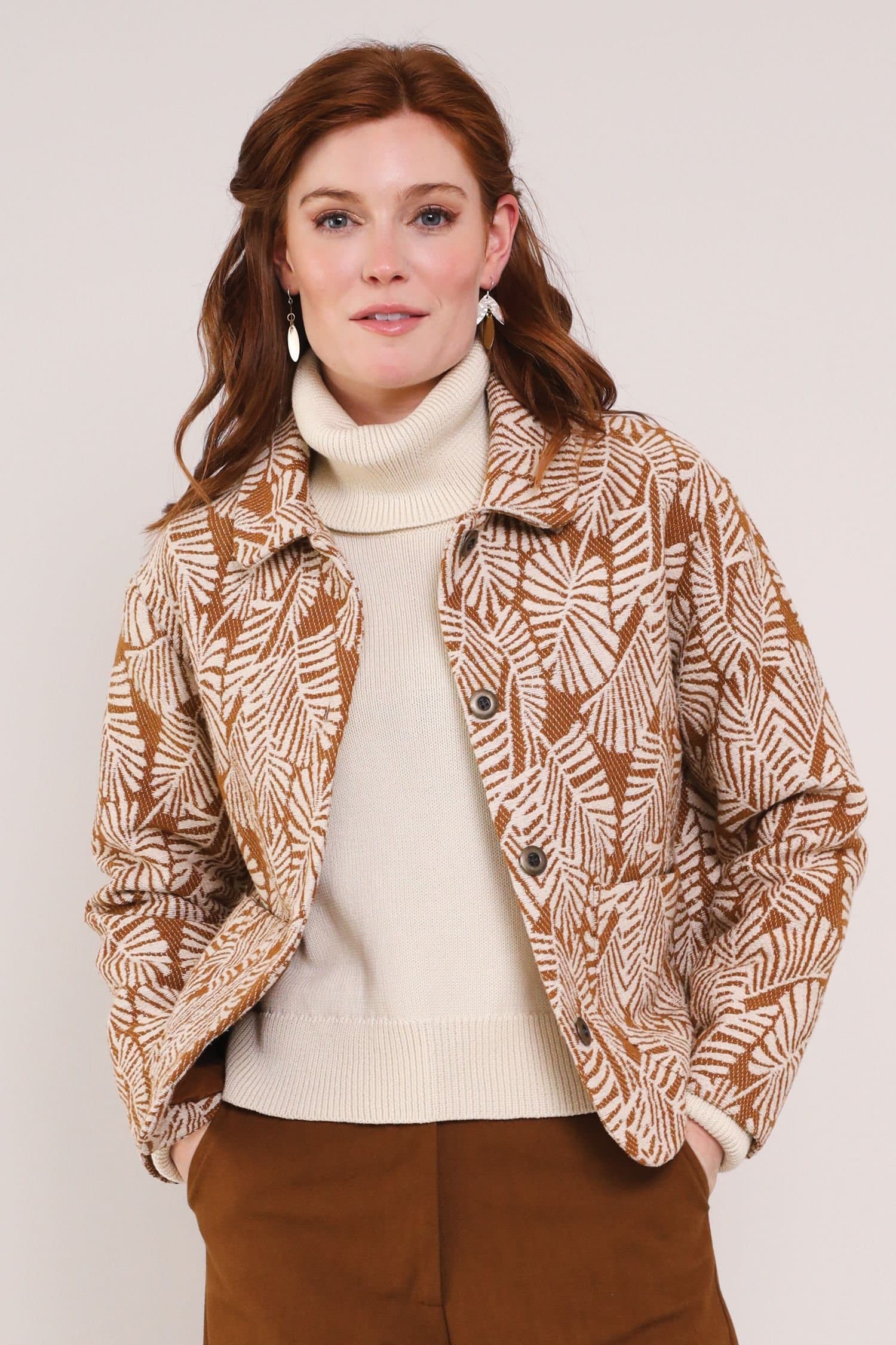 Nomads Clothing Nomads Clothing Women's Cotton Handloom Jacket in Brown