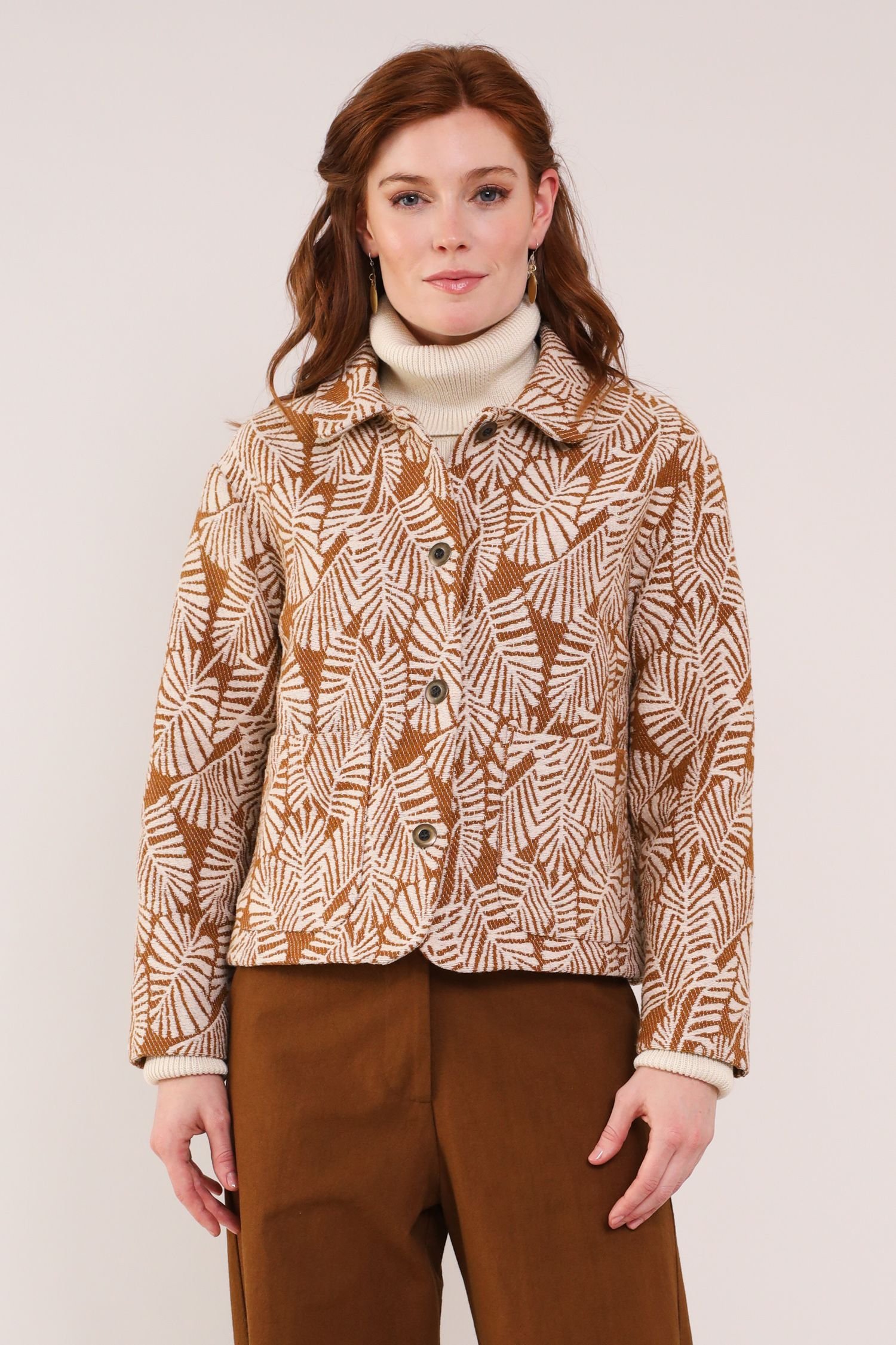 Nomads Clothing Nomads Clothing Women's Cotton Handloom Jacket in Brown - 3