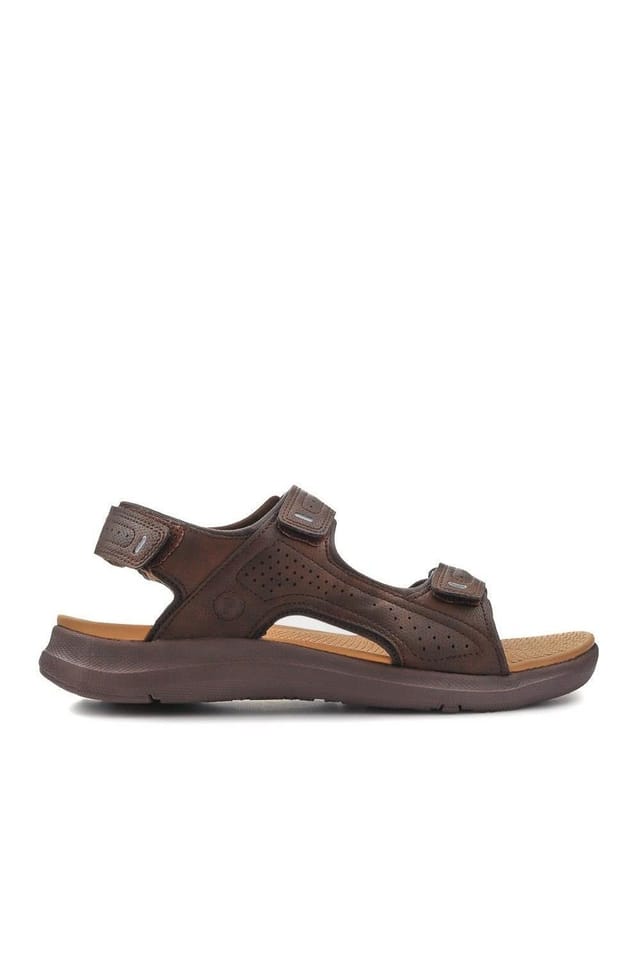 Pavers Pavers Men's Adjustable Touch-Fasten Sandals in Brown - 2