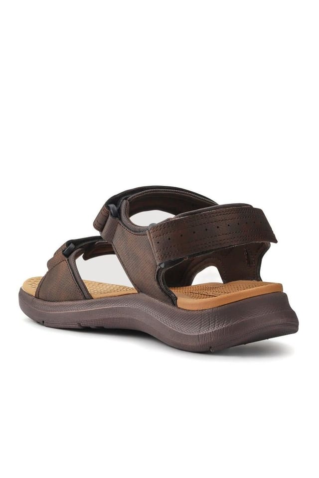 Pavers Pavers Men's Adjustable Touch-Fasten Sandals in Brown - 3