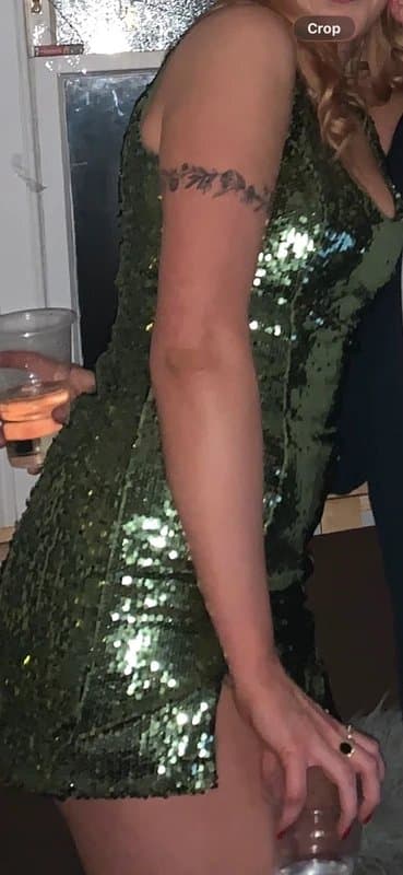 ASOS ASOS Design green sequin mini dress