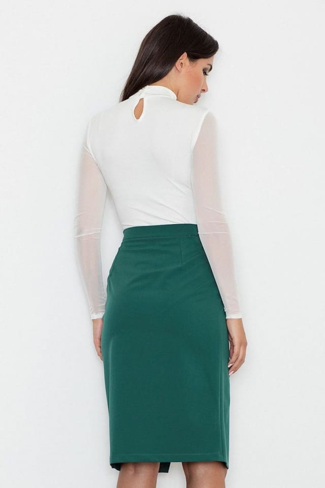 Love Lace Love Lace Women's Classic Cotton Skirt with Front Flap Belt Style 111097 in Green - 2