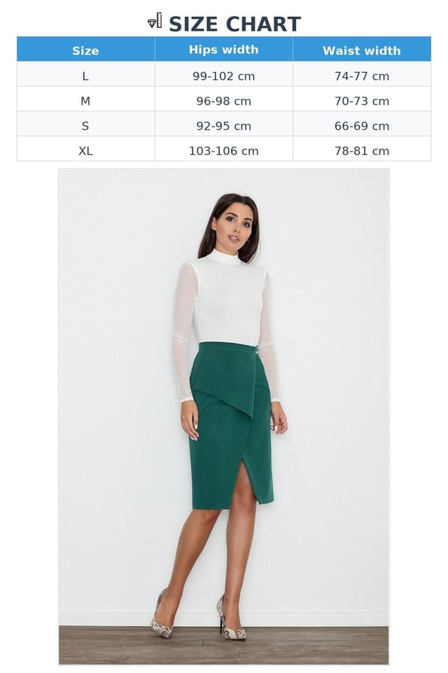 Love Lace Love Lace Women's Classic Cotton Skirt with Front Flap Belt Style 111097 in Green - 3