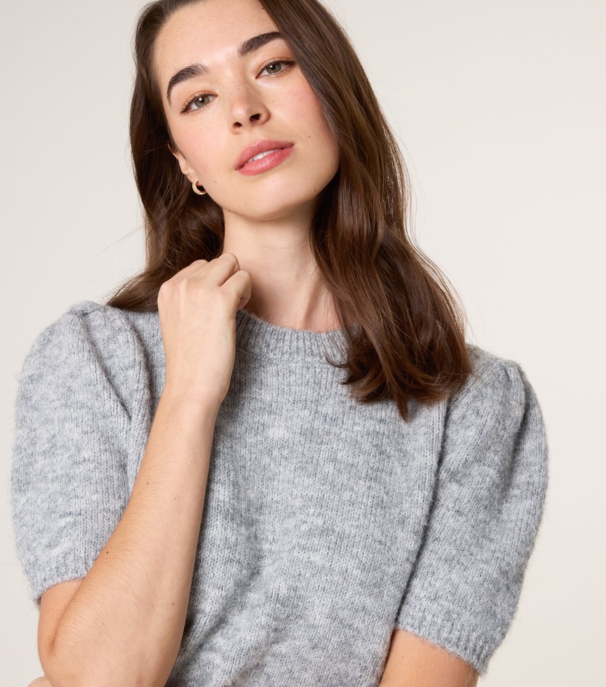 Blue Vanilla Women's Grey Round Neck Jumper Blue Vanilla New Look - 3