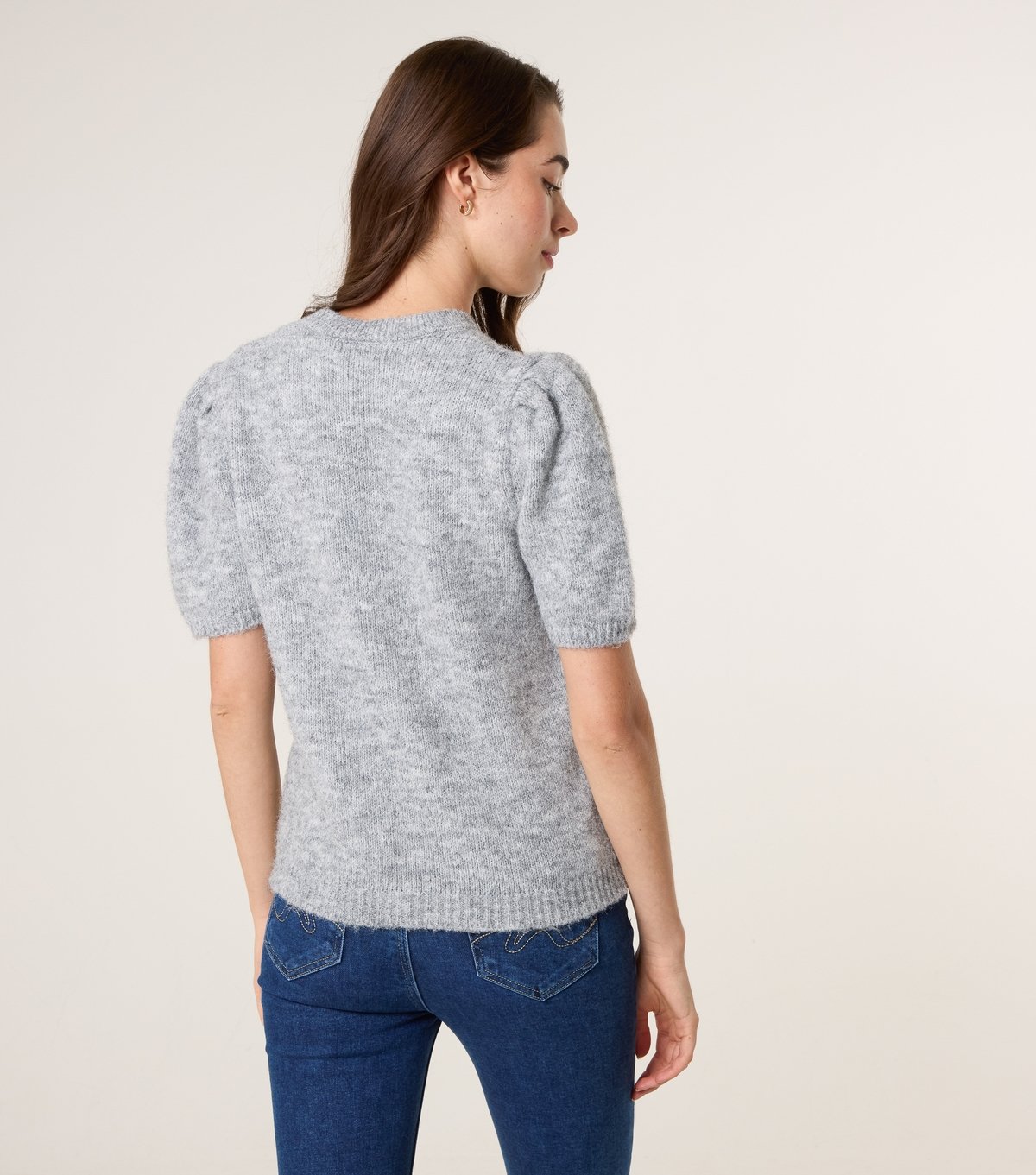 Blue Vanilla Women's Grey Round Neck Jumper Blue Vanilla New Look - 4