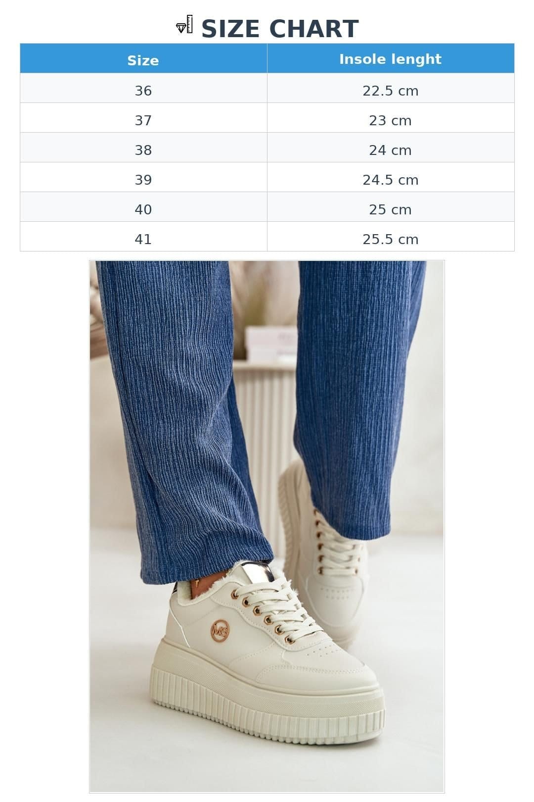 Love Lace Love Lace Women's Sport Platform Sneakers with Fur Lining for Outdoor Wear in Beige - 4