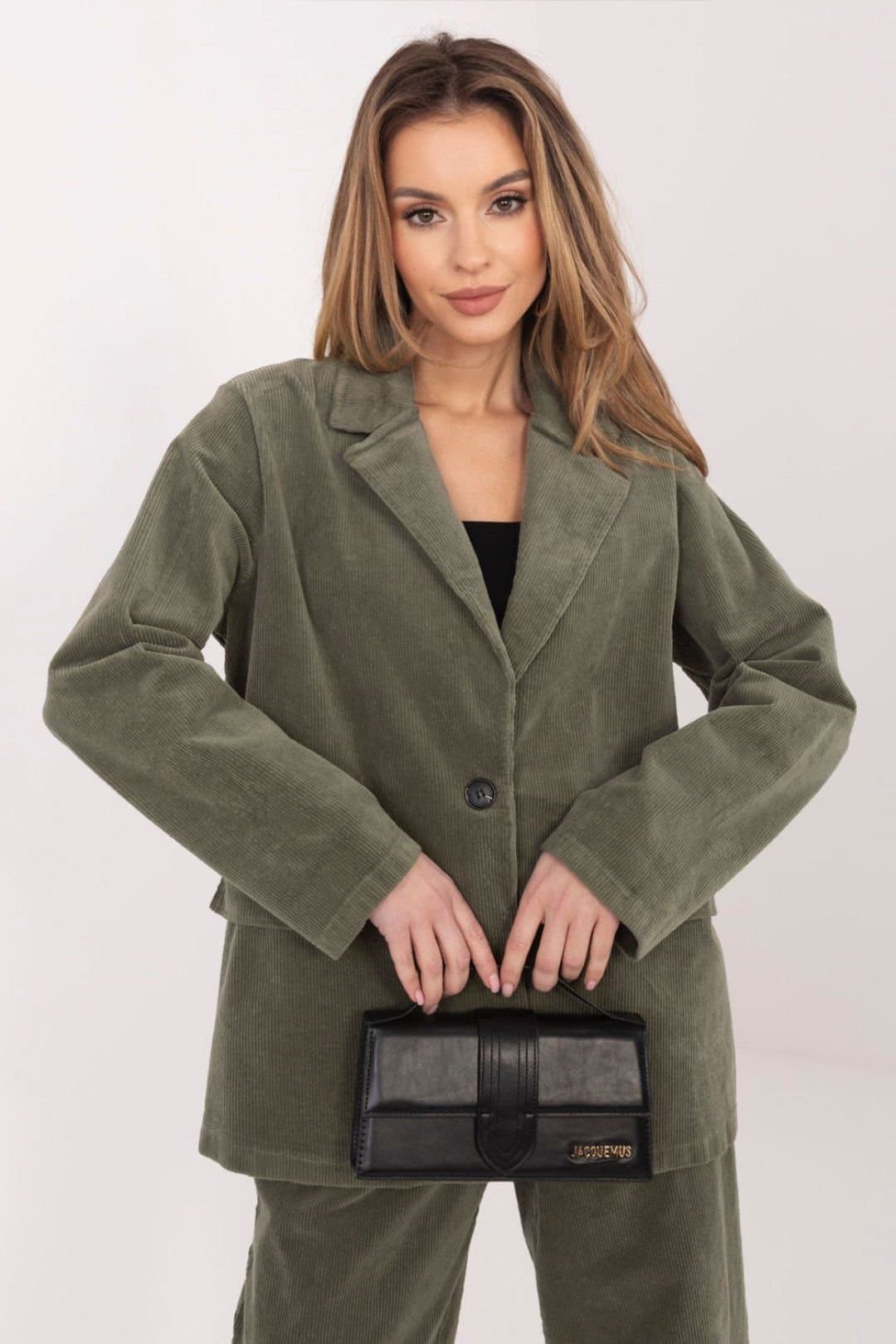 Love Lace Love Lace Women's Stylish Corduroy Blazer for Work & Daily Style 224992 in Green