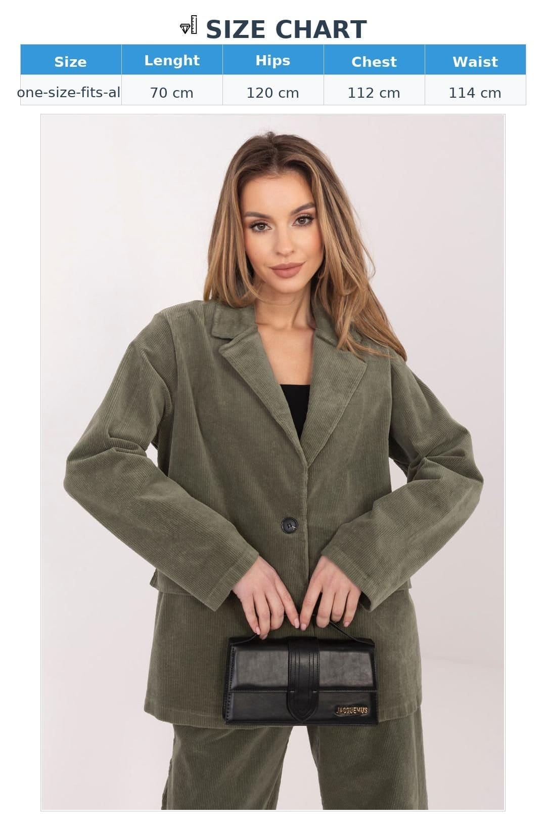 Love Lace Love Lace Women's Stylish Corduroy Blazer for Work & Daily Style 224992 in Green - 4