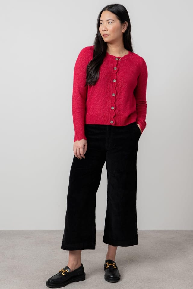 Lily & Me Lily & Me Women's Isla Stretch Jumbo Cord Cropped Trousers in Black - 3