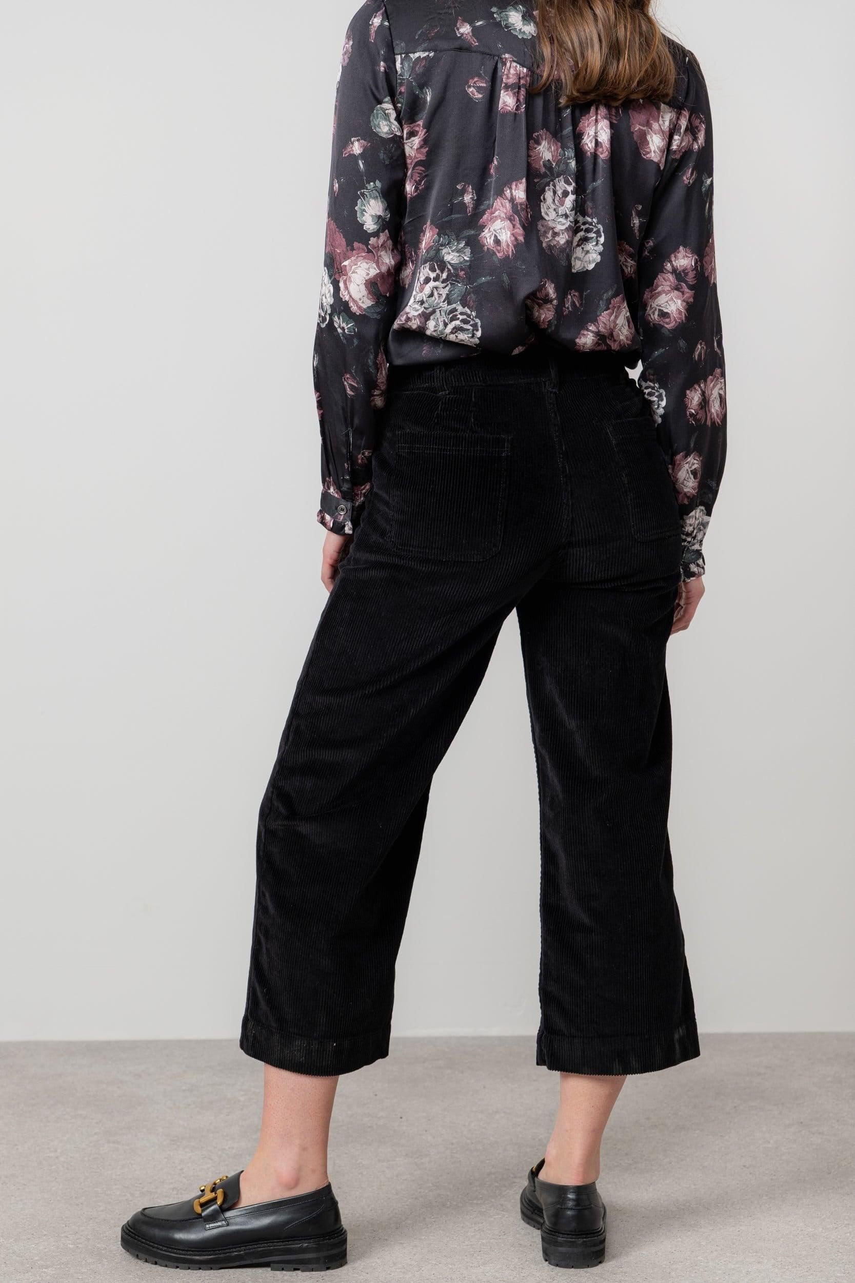 Lily & Me Lily & Me Women's Isla Stretch Jumbo Cord Cropped Trousers in Black - 4