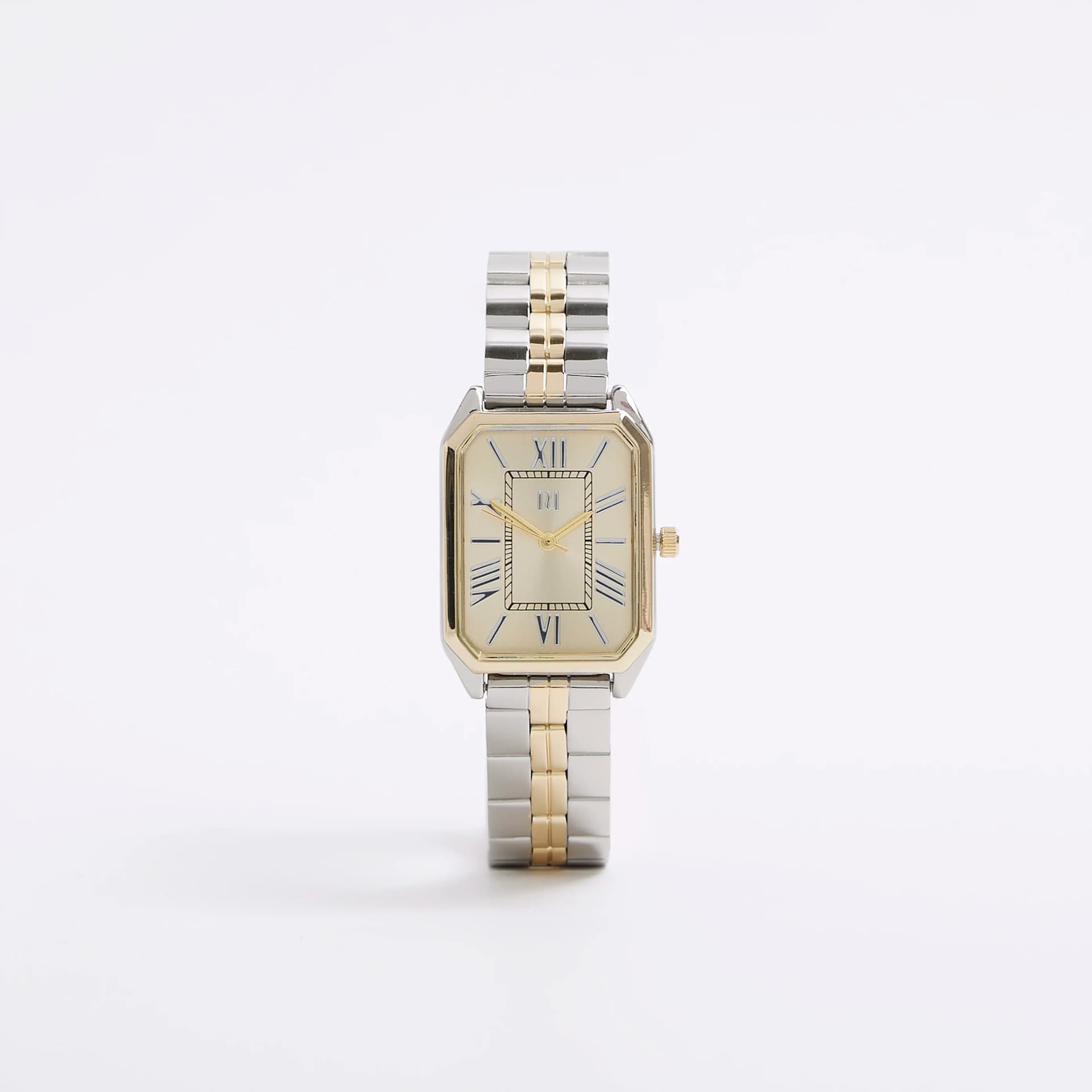River Island River Island Womens Silver Rectangle Face Watch