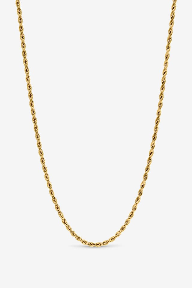 Inicio Inicio Men's Gold Plated Waterproof Twist Rope Necklace - Gift Pouch - 2