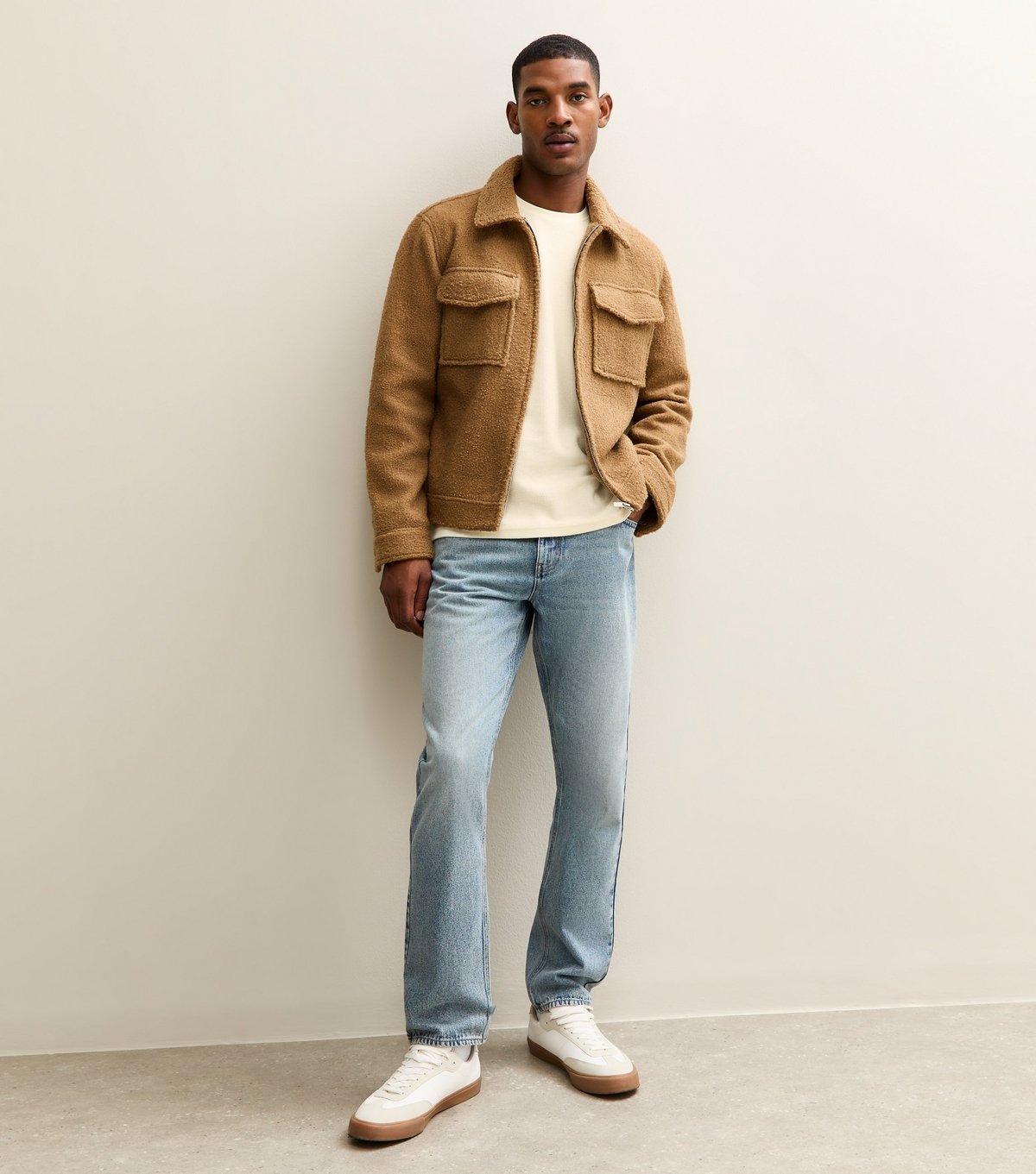 New Look Men's White Oversized Textured Rib T-Shirt New Look - 3