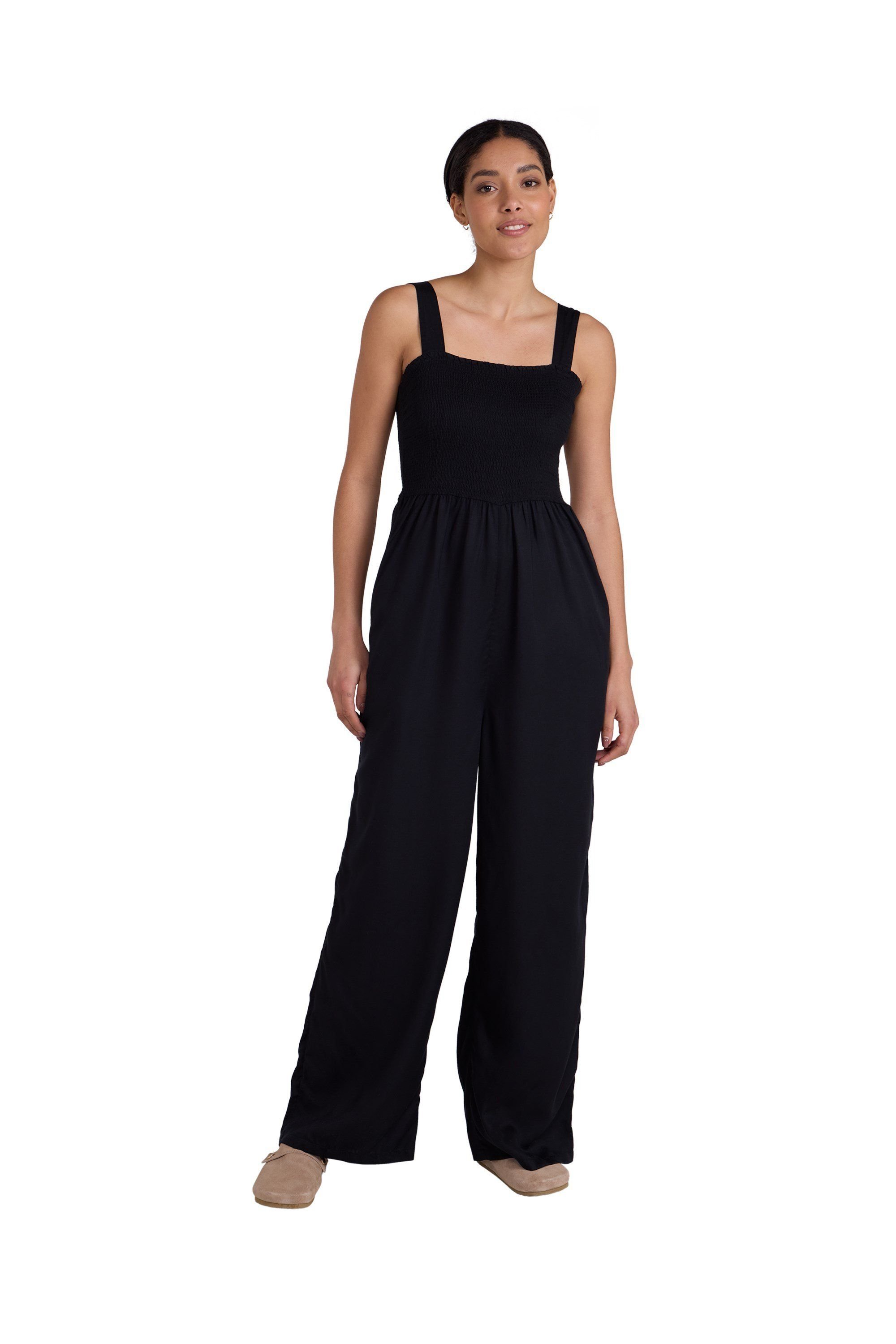 Animal Animal Women's 'Astrid' Lightweight Casual Sleeveless Wide Leg Relaxed Fit Jumpsuit in Black - 4
