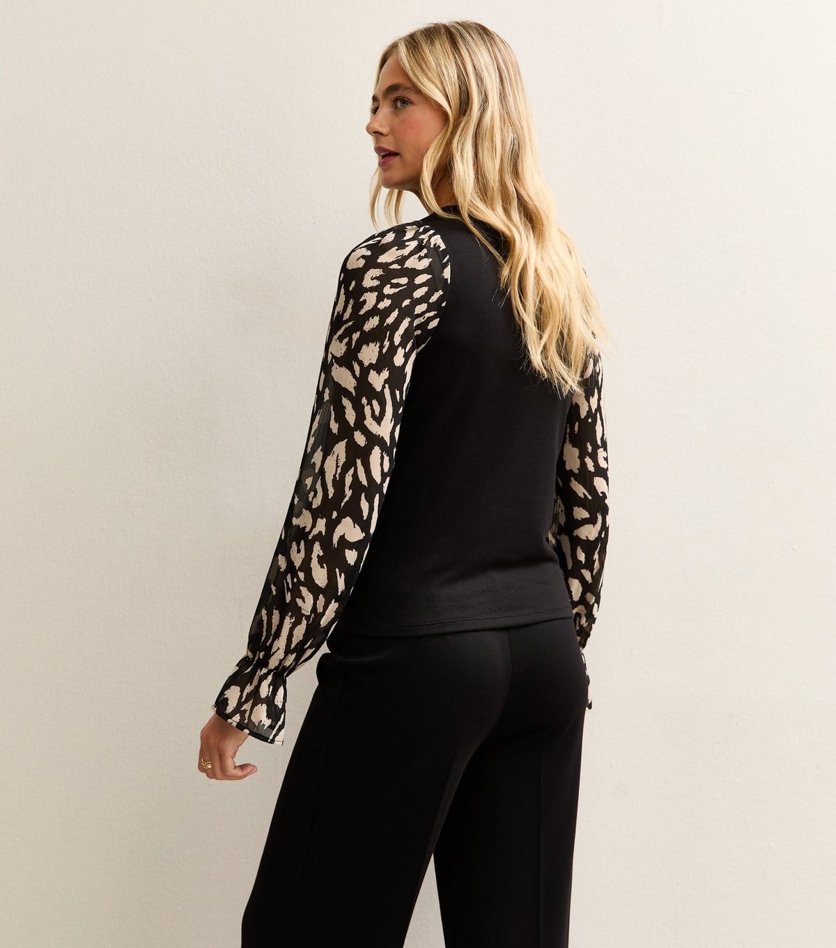 New Look Women's Maternity Black Soft Touch Contrast Sleeve Top New Look - 4
