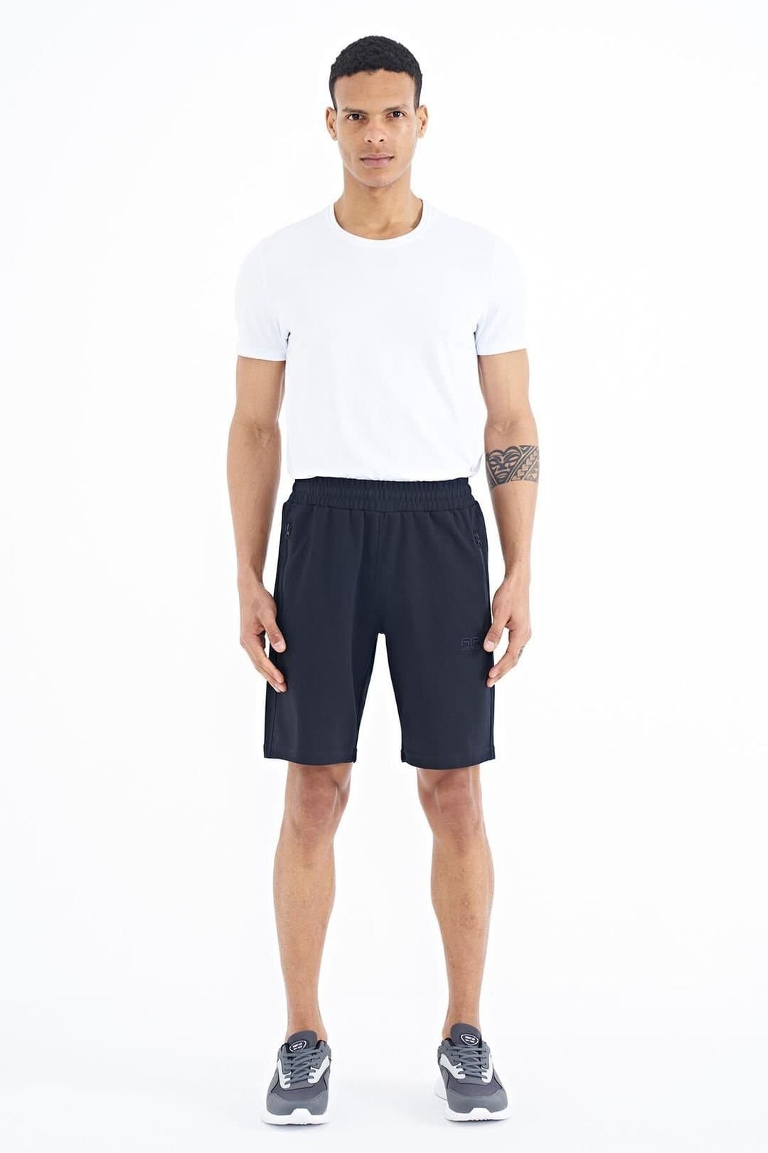 Tommy Life Tommy Life Men's Solid Sweat Shorts in Dark Navy
