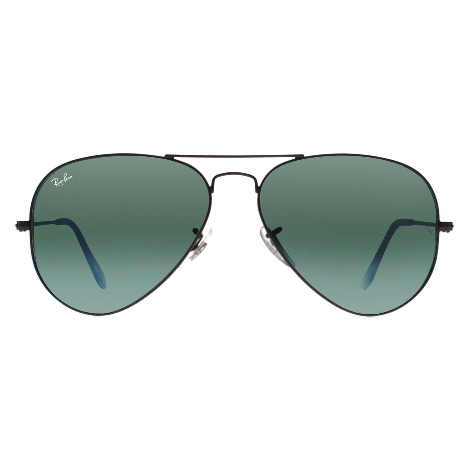 Ray-Ban Ray-Ban Men's Aviator Silver Polarized Green Silver Mirror Aviator 3025 Sunglasses