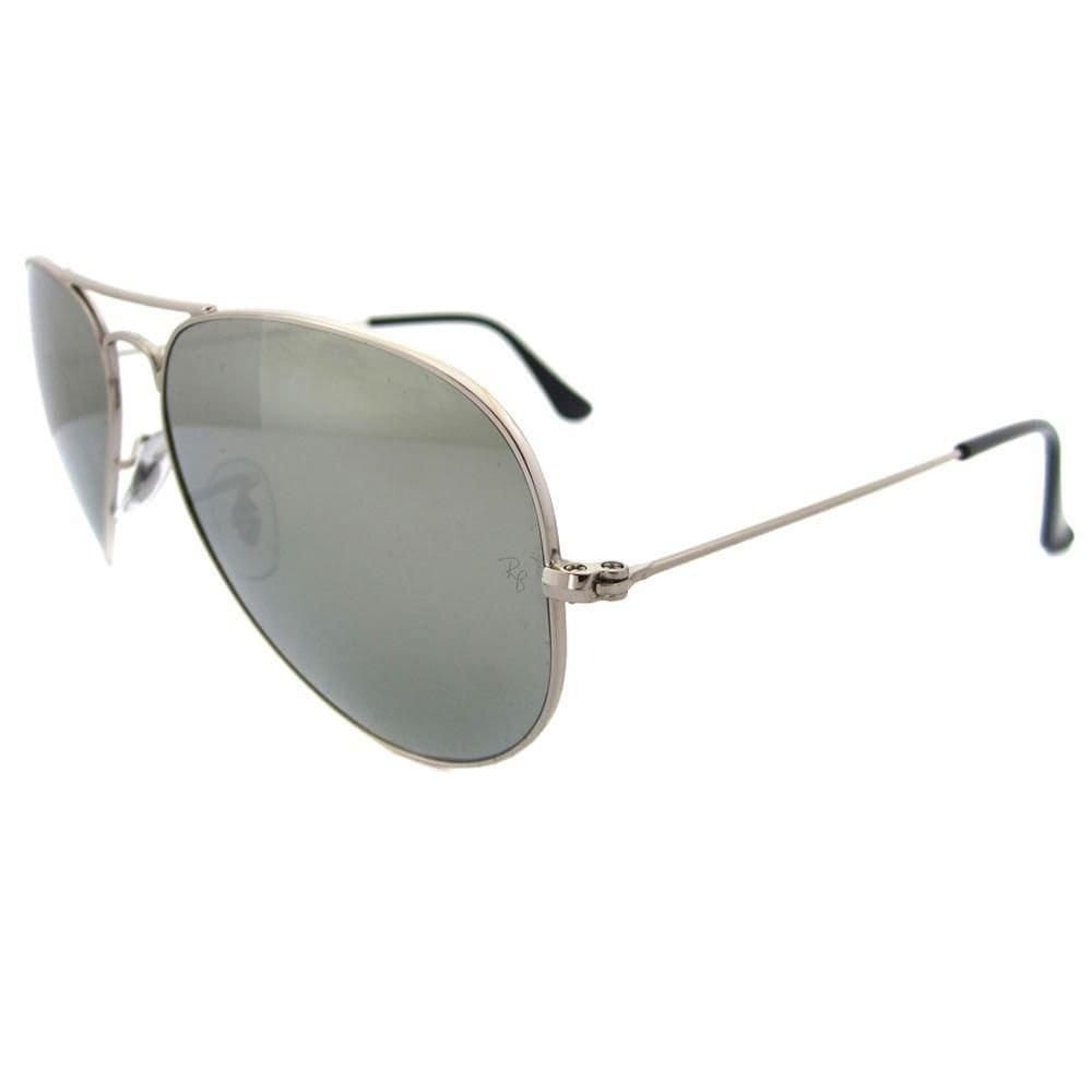 Ray-Ban Ray-Ban Men's Aviator Silver Polarized Green Silver Mirror Aviator 3025 Sunglasses - 4