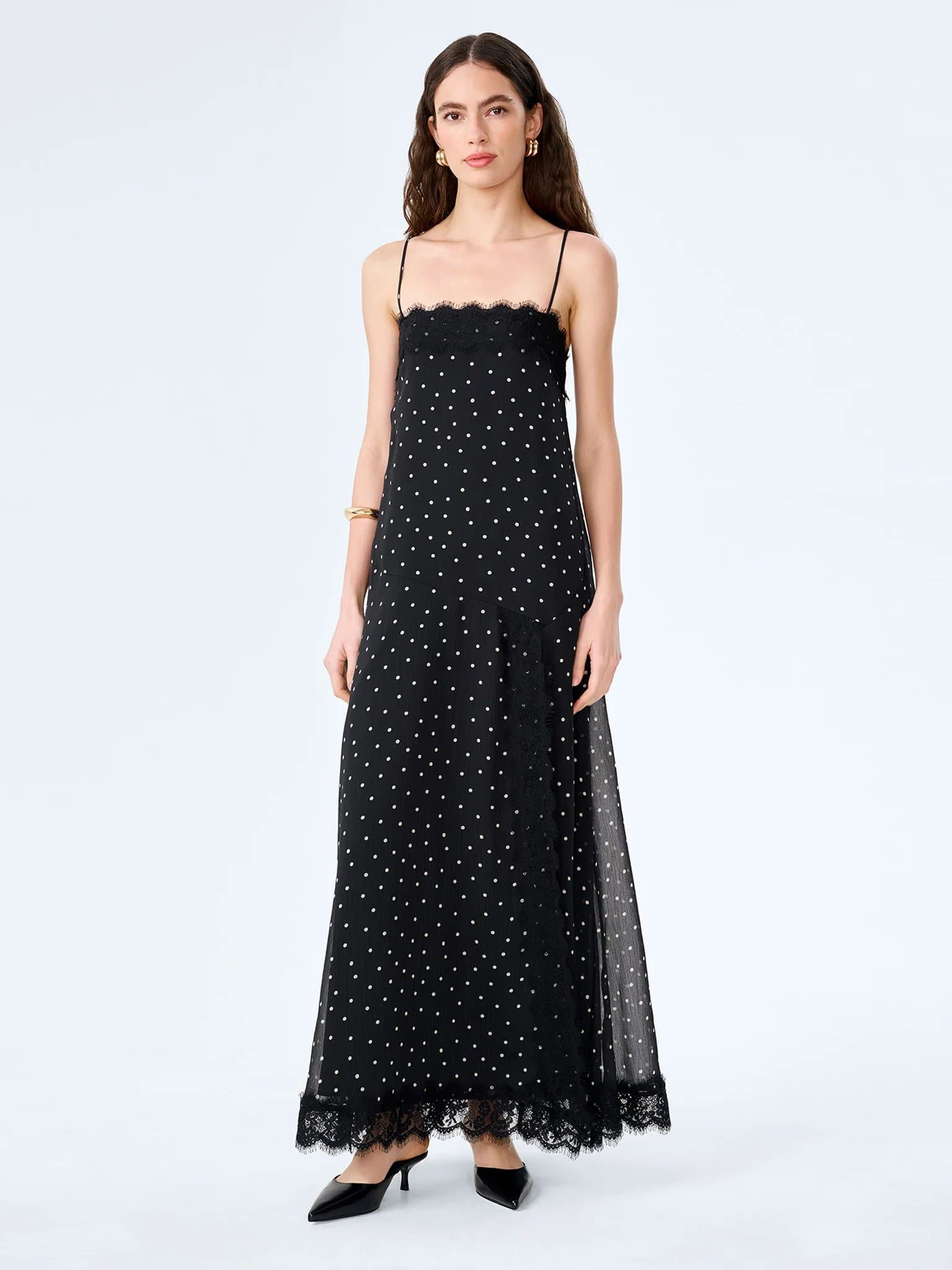 OMNES Thea Dress in Black Polka Dot