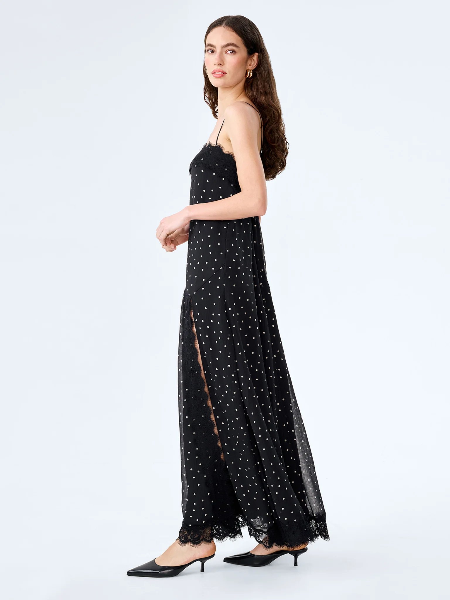 OMNES Thea Dress in Black Polka Dot - 2