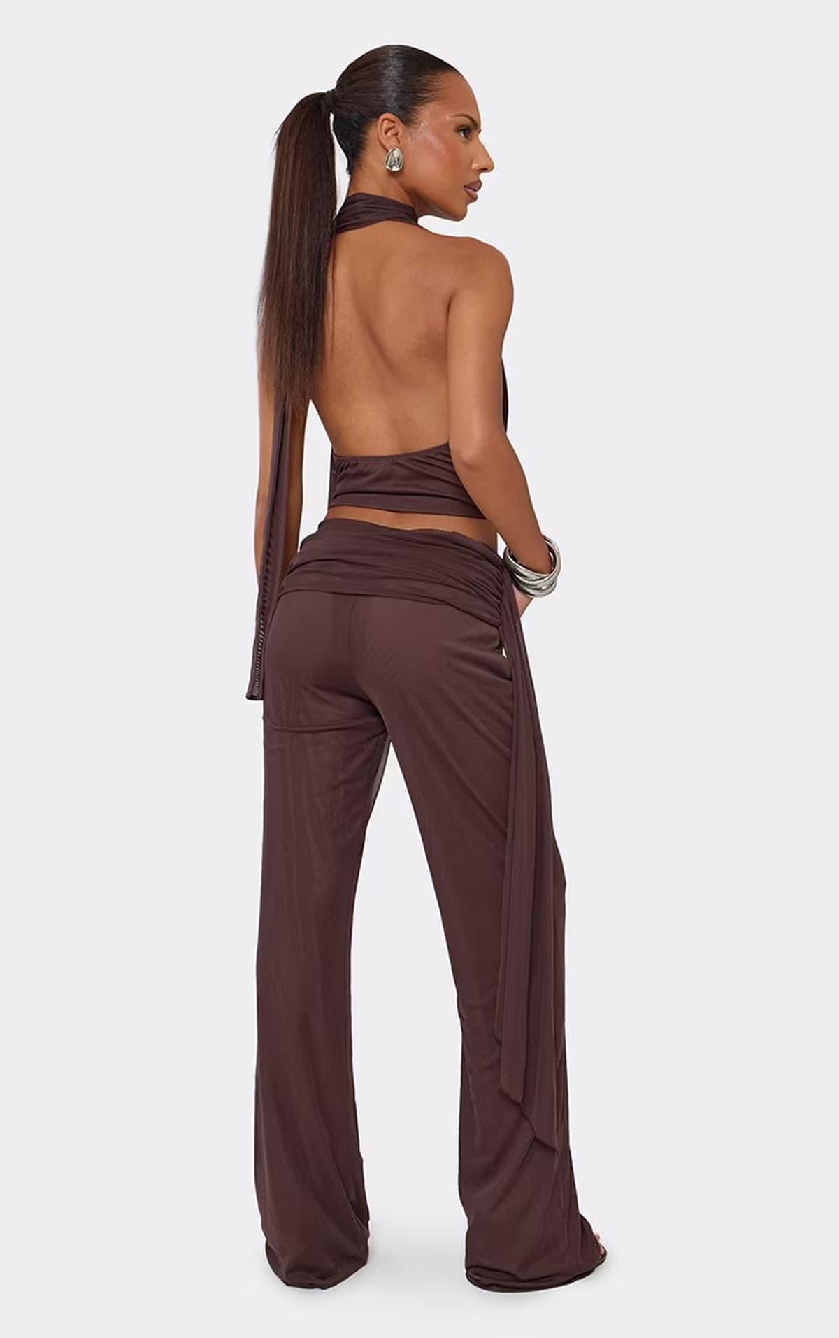 EGO EGO Brown Lightweight Woven Low Rise Trousers