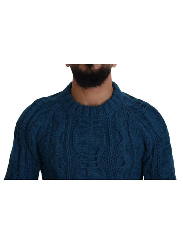 Dolce & Gabbana Dolce & Gabbana Men's Blue Knitted Wool Alpaca Pullover Sweater - 3