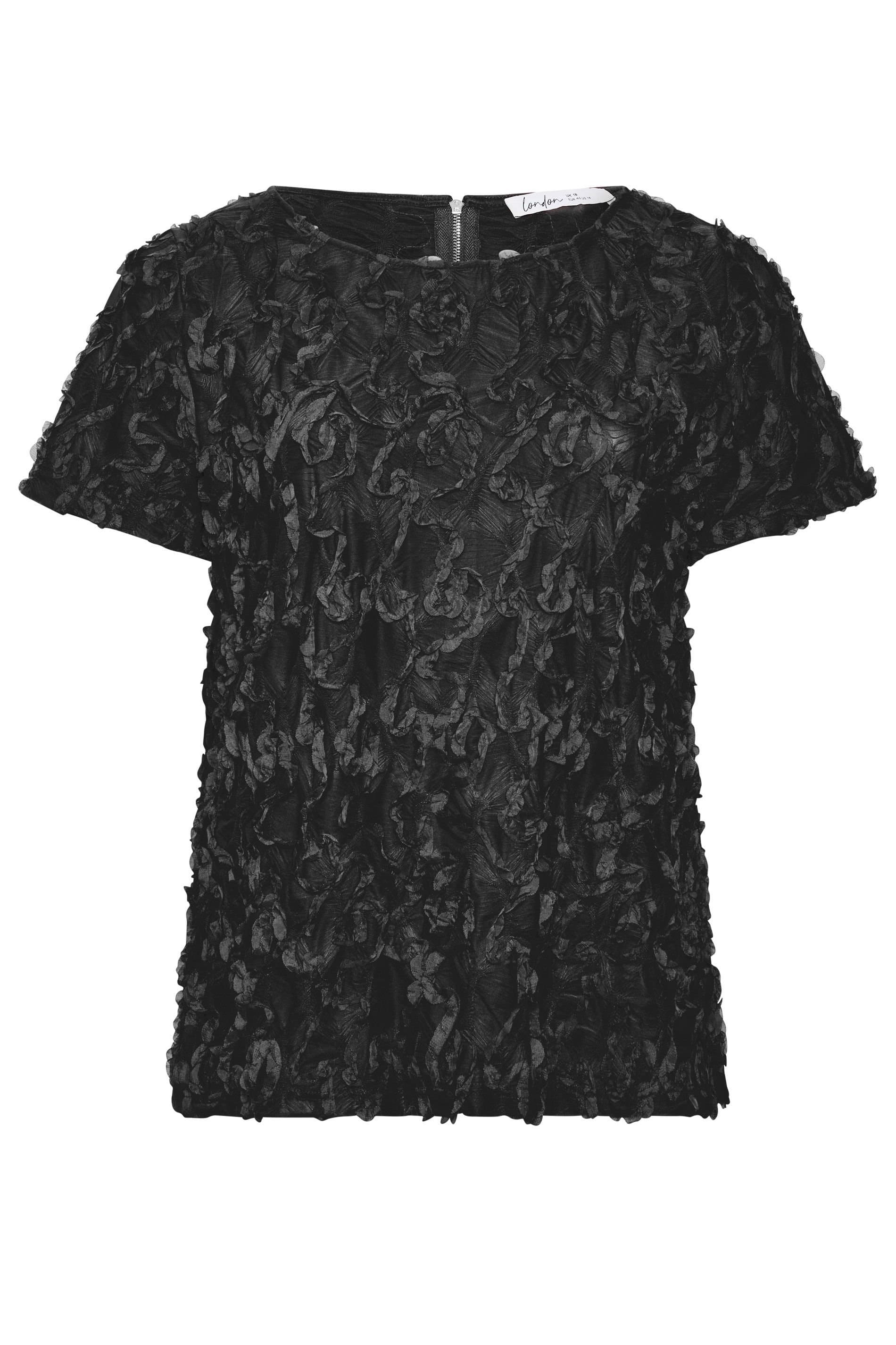 Yours Yours Women's 3D Abstract Top in Black