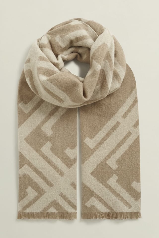 Hobbs London Hobbs London Women's Delaney Wool Scarf in Light Tan - 2