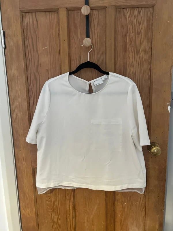 ASOS Design White top with Organza detail