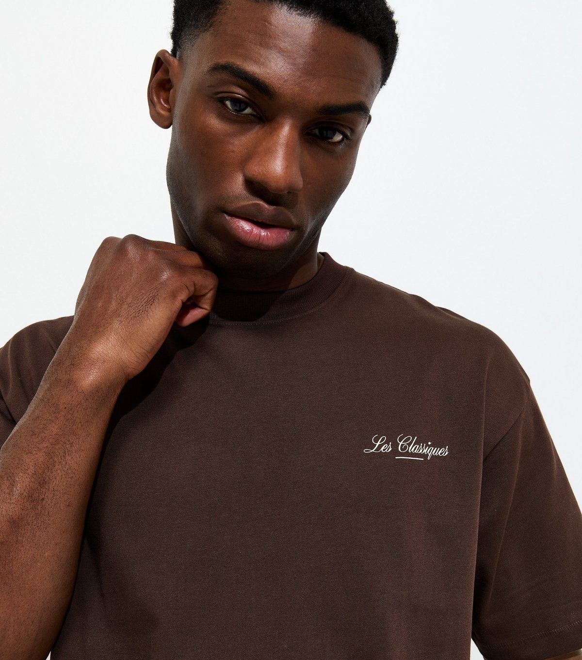 Only and Sons Men's Dark Brown Relaxed Les Classiques Print T-Shirt Only and Sons New Look - 4