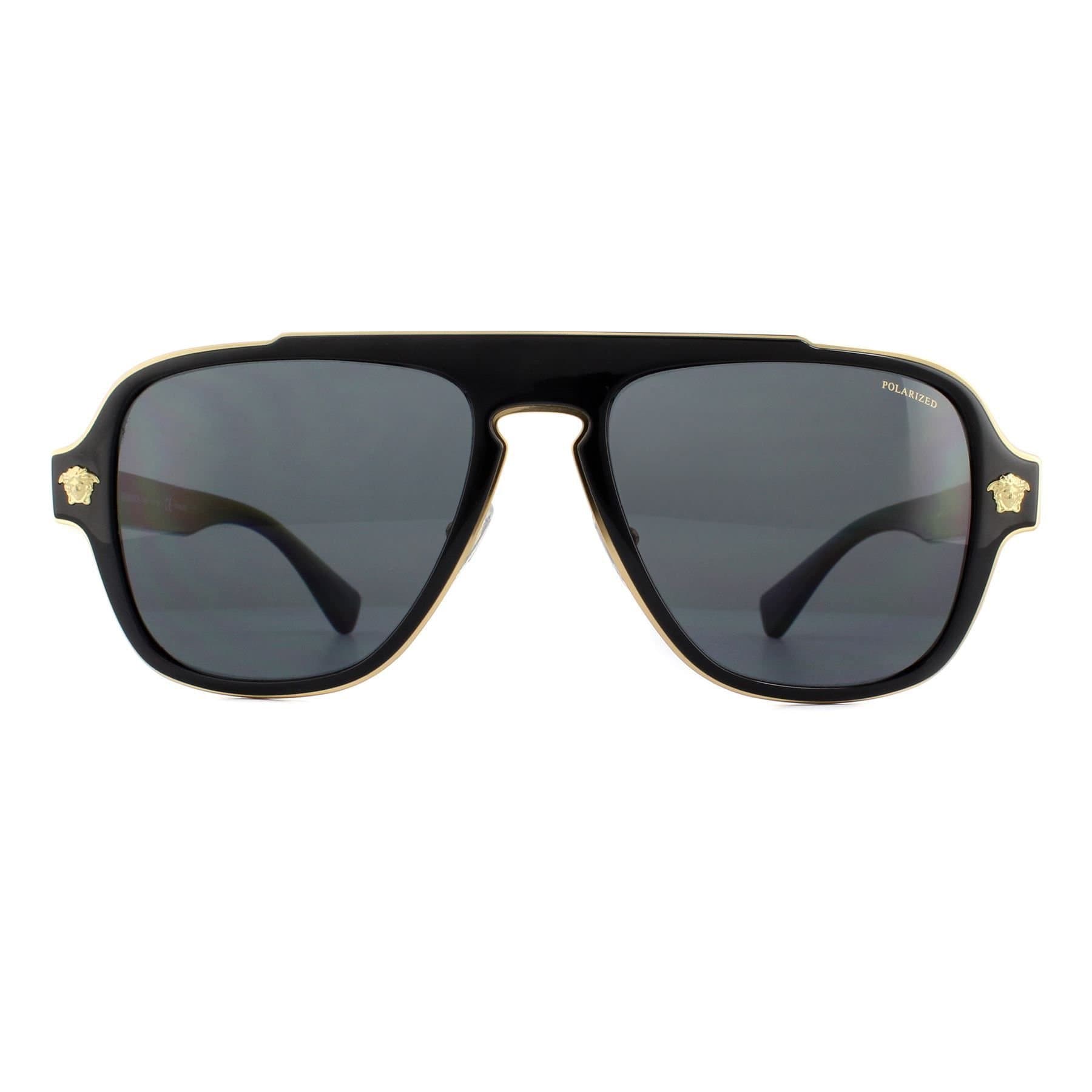 Versace Versace Men's Aviator Black Grey Polarized VE2199 Sunglasses