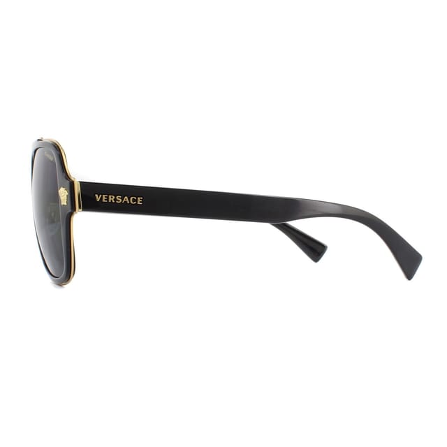 Versace Versace Men's Aviator Black Grey Polarized VE2199 Sunglasses - 3
