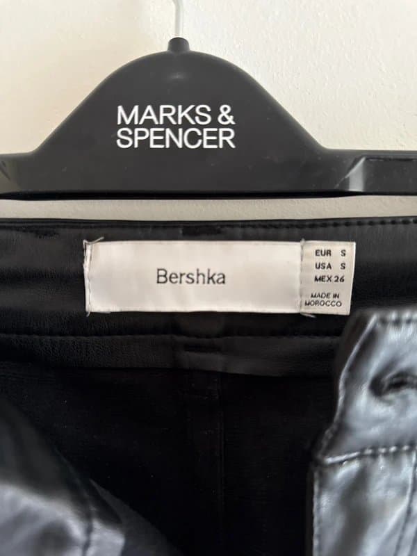 Bershka Bershka straight leg leather jeans