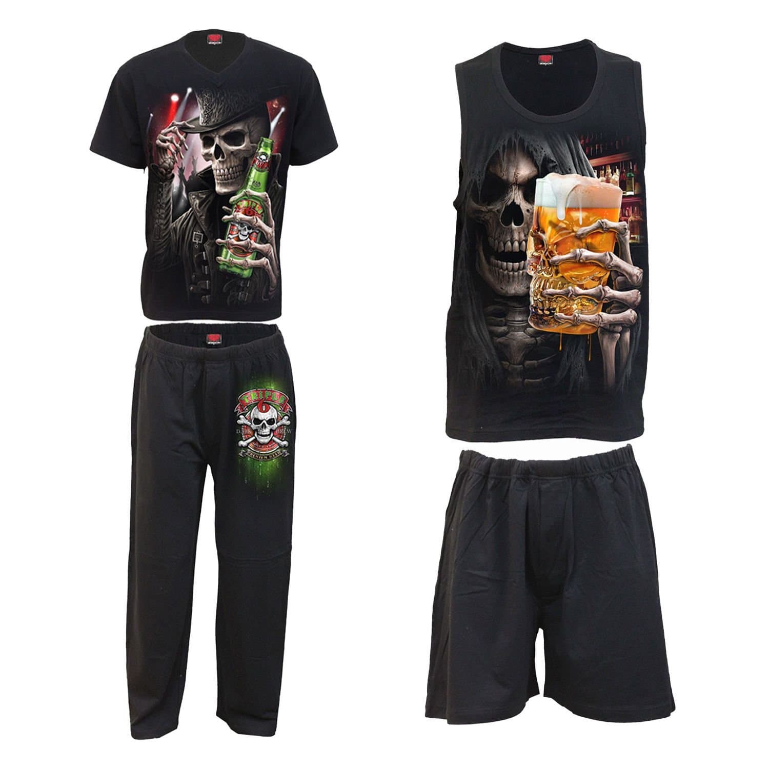 Spiral Direct Spiral Direct Men's Pyjama Set (Pack of 4) in Black