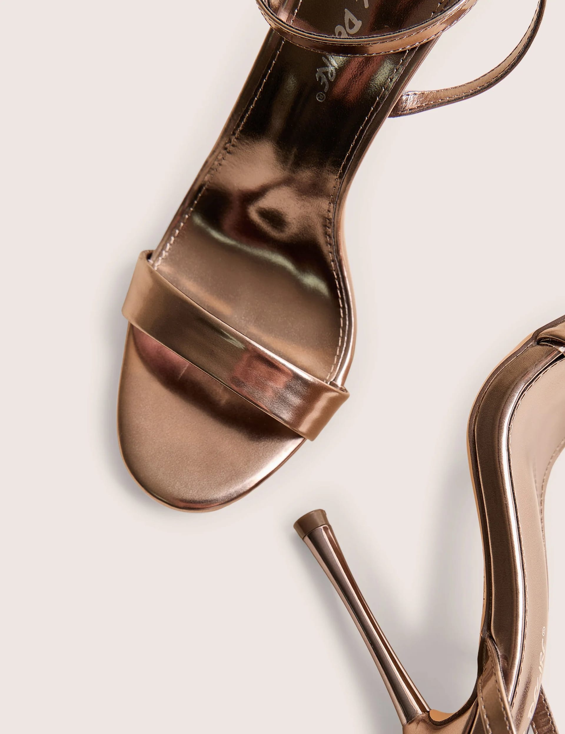 Public Desire Soho Pewter Metallic Barely There Strappy Stiletto Heels - 4