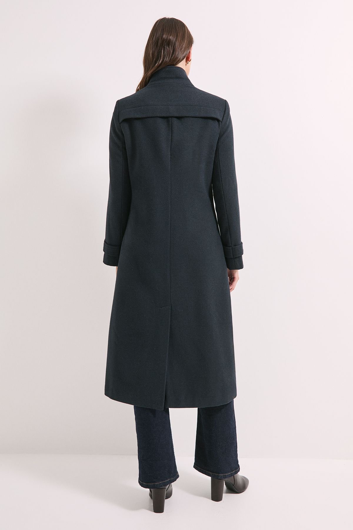 Wallis Wallis Women's Principles by Funnel Neck Coat in Navy - 3