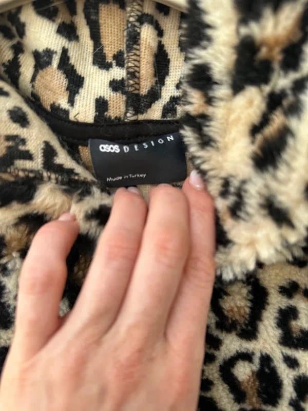 ASOS Asos fleece with hood leopard print