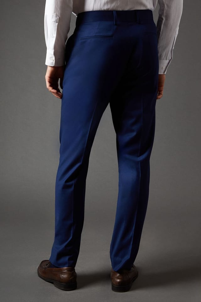 Burton Burton Men's French Navy Slim Fit Essential Suit Trousers in Dark Blue - 3