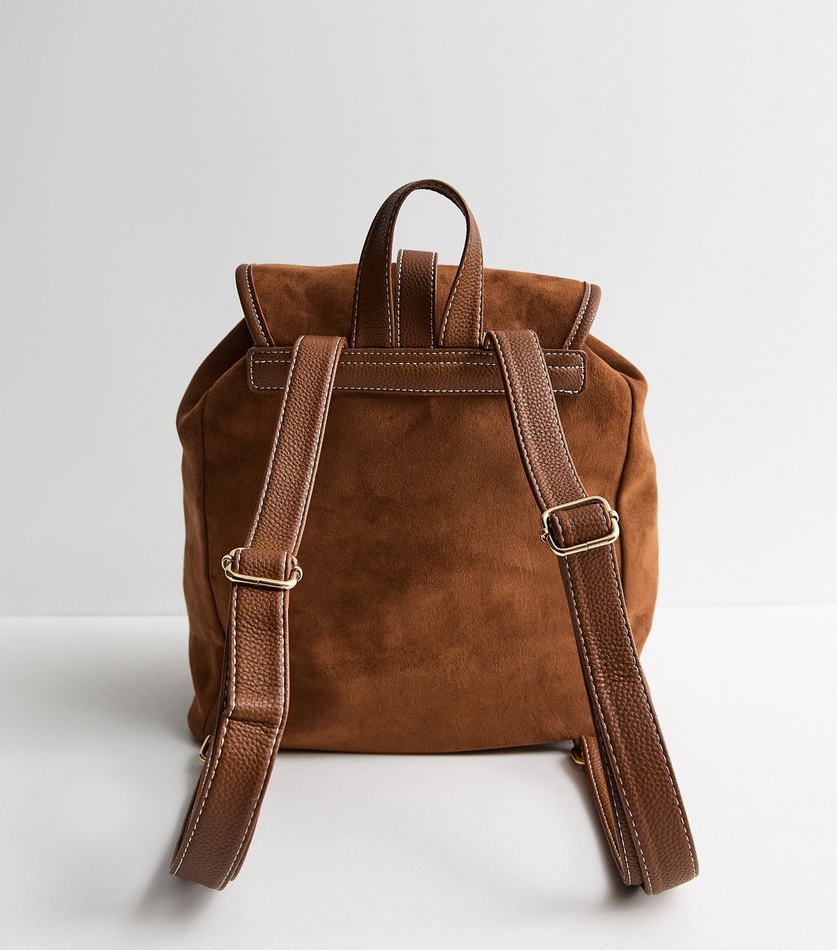 New Look Tan Faux Suede Multi Pocket Backpack New Look - 4