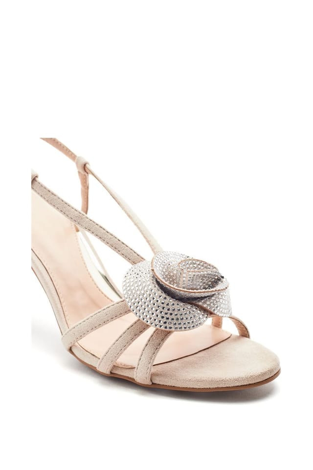 Moda In Pelle Moda In Pelle Women's 'Narra' Alcantara Heeled Sandals in Gold - 2