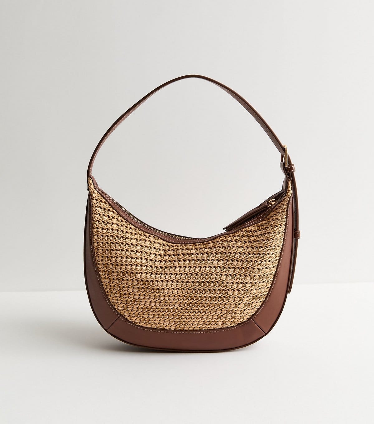 New Look Stone Woven Faux Leather Shoulder Bag Vegan New Look - 4