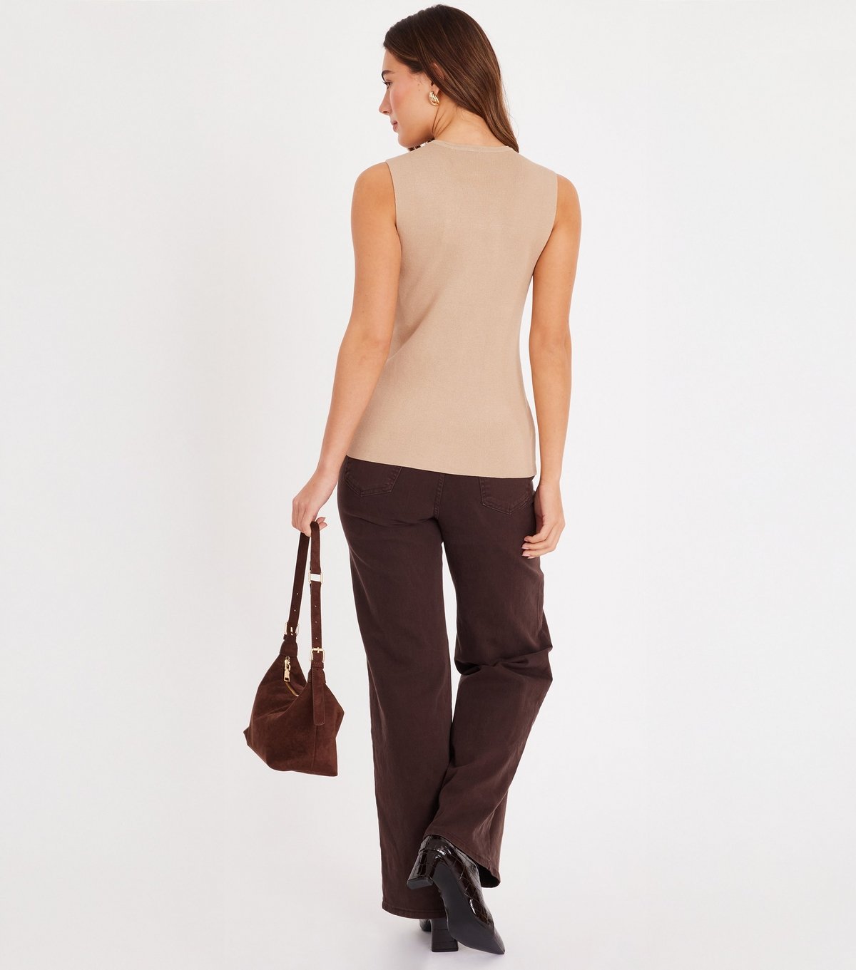 Quiz Women's Stone Knitted Top Quiz New Look - 3