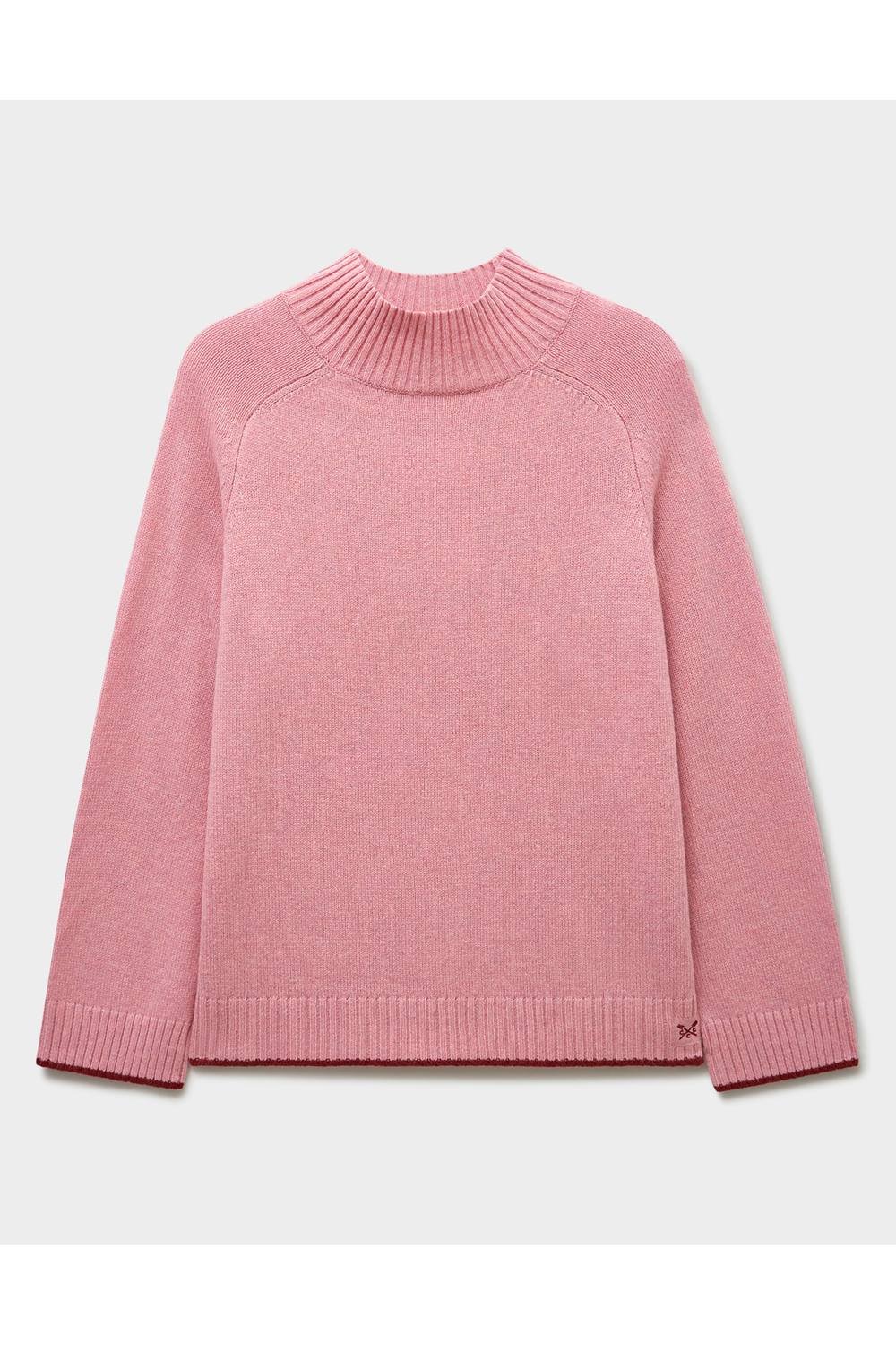 Crew Clothing Crew Clothing Women's Harmony Saddle Shoulder Funnel Neck Jumper Pink - 2