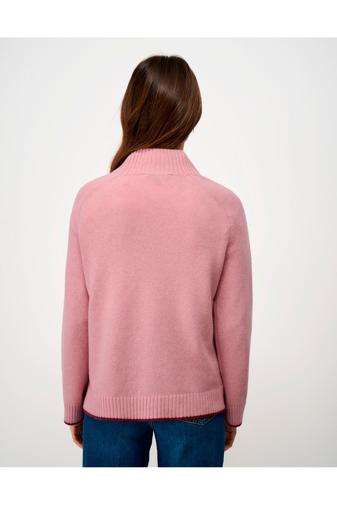 Crew Clothing Crew Clothing Women's Harmony Saddle Shoulder Funnel Neck Jumper Pink - 4